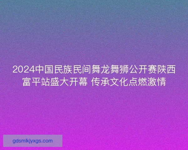 2024中国民族民间舞龙舞狮公开赛陕西富平站盛大开幕 传承文化点燃激情