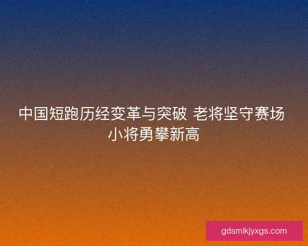 中国短跑历经变革与突破 老将坚守赛场 小将勇攀新高