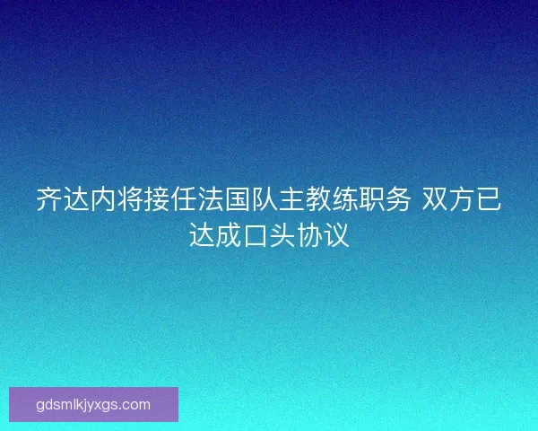 齐达内将接任法国队主教练职务 双方已达成口头协议